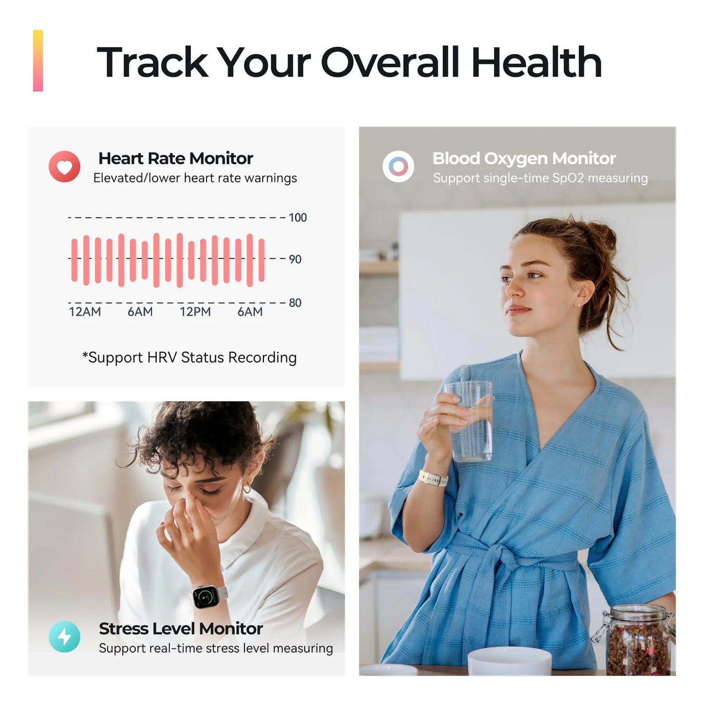Anyloop Smart Watch Fitness Tracker With SpO2 Sleep Monitor