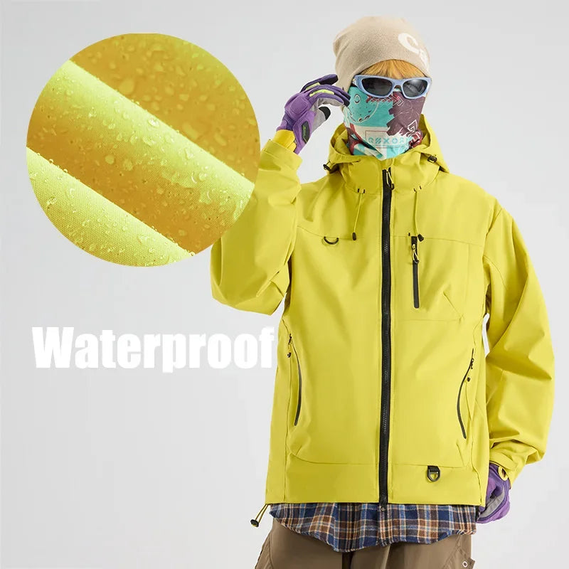 Unisex Waterproof Hooded Hiking Windbreaker Jacket for Outdoor Activities