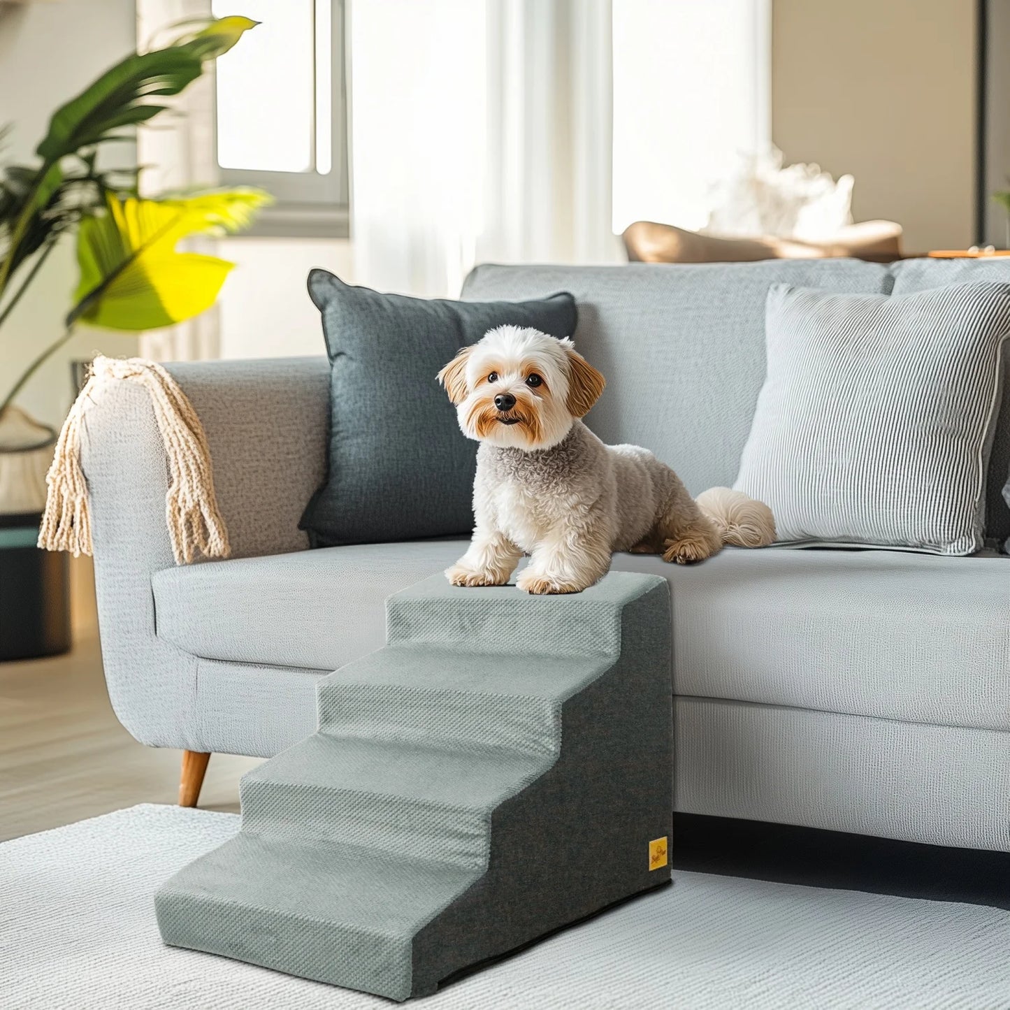 Dog Steps Non-Slip Ramp With Washable Cover For Couch
