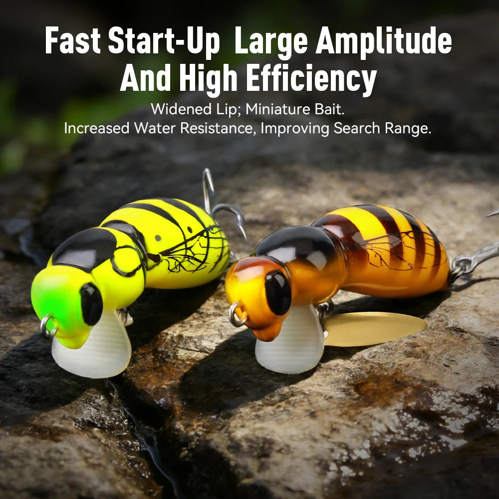 Kingdom Wasp Minnow Lure Set Of 3 Floating Spinner Wobblers