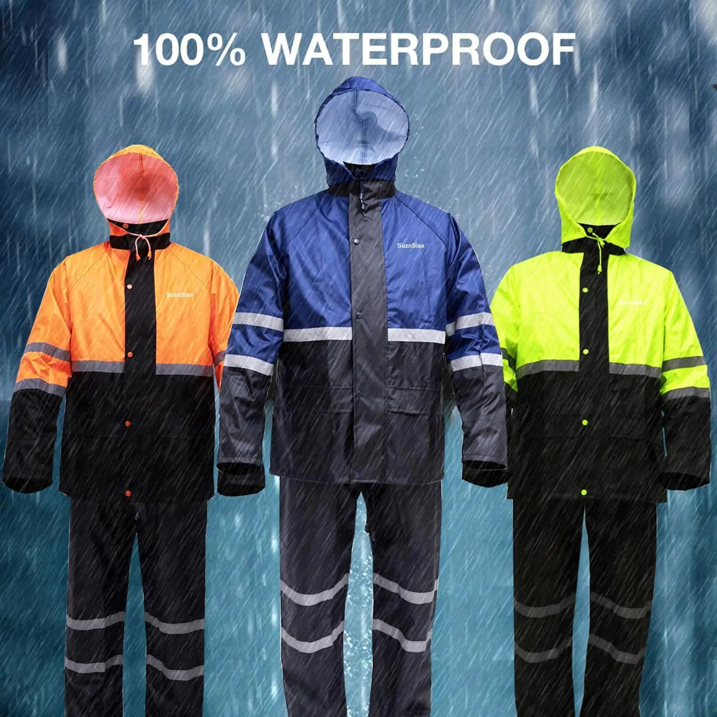 Waterproof Rain Suit For Men And Women Outdoor Hiking Fishing Reflective Gear
