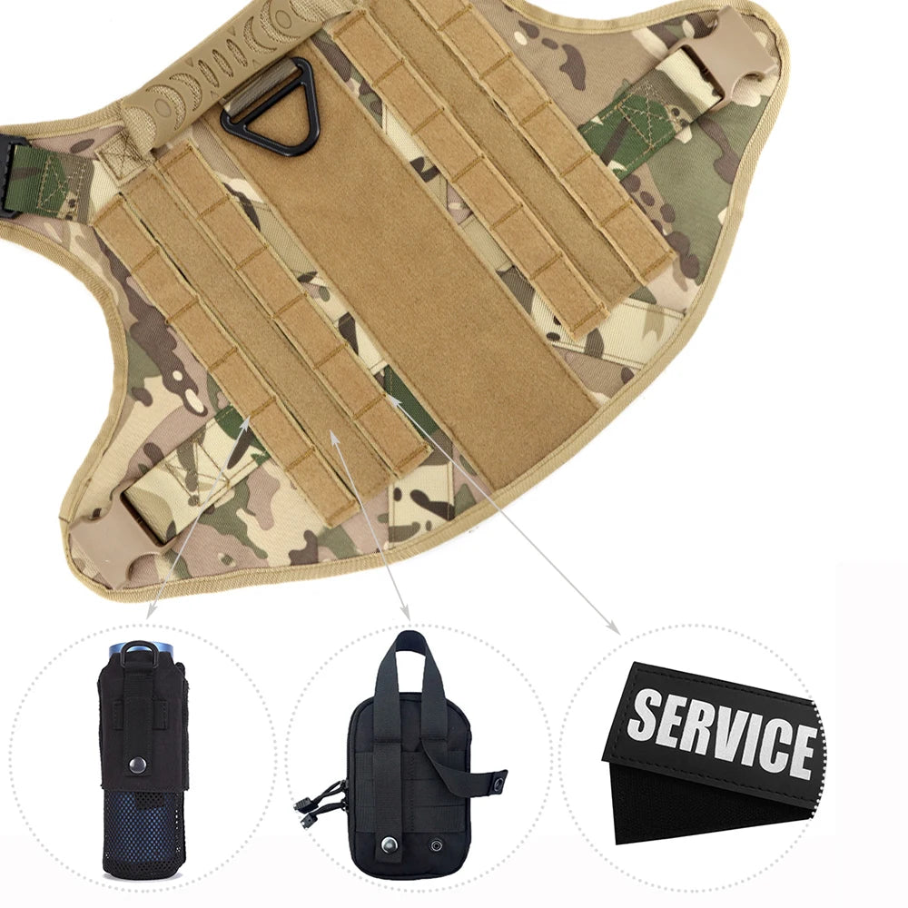 PETRAVEL CN Tactical Dog Harness Leash Set No Pull Training