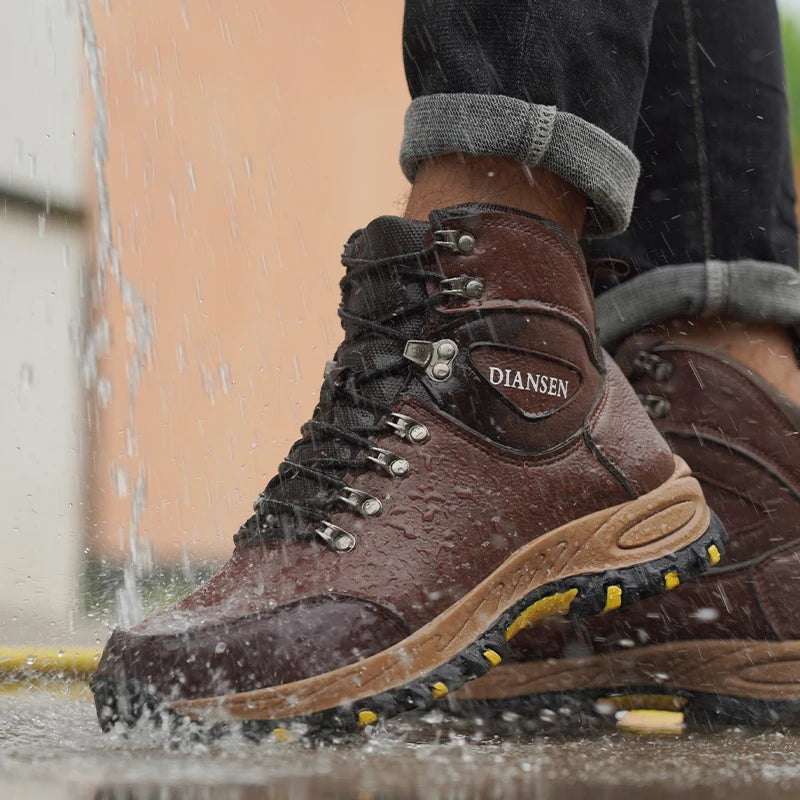 VEIGAR Waterproof Leather Safety Boots For Men Industrial Work