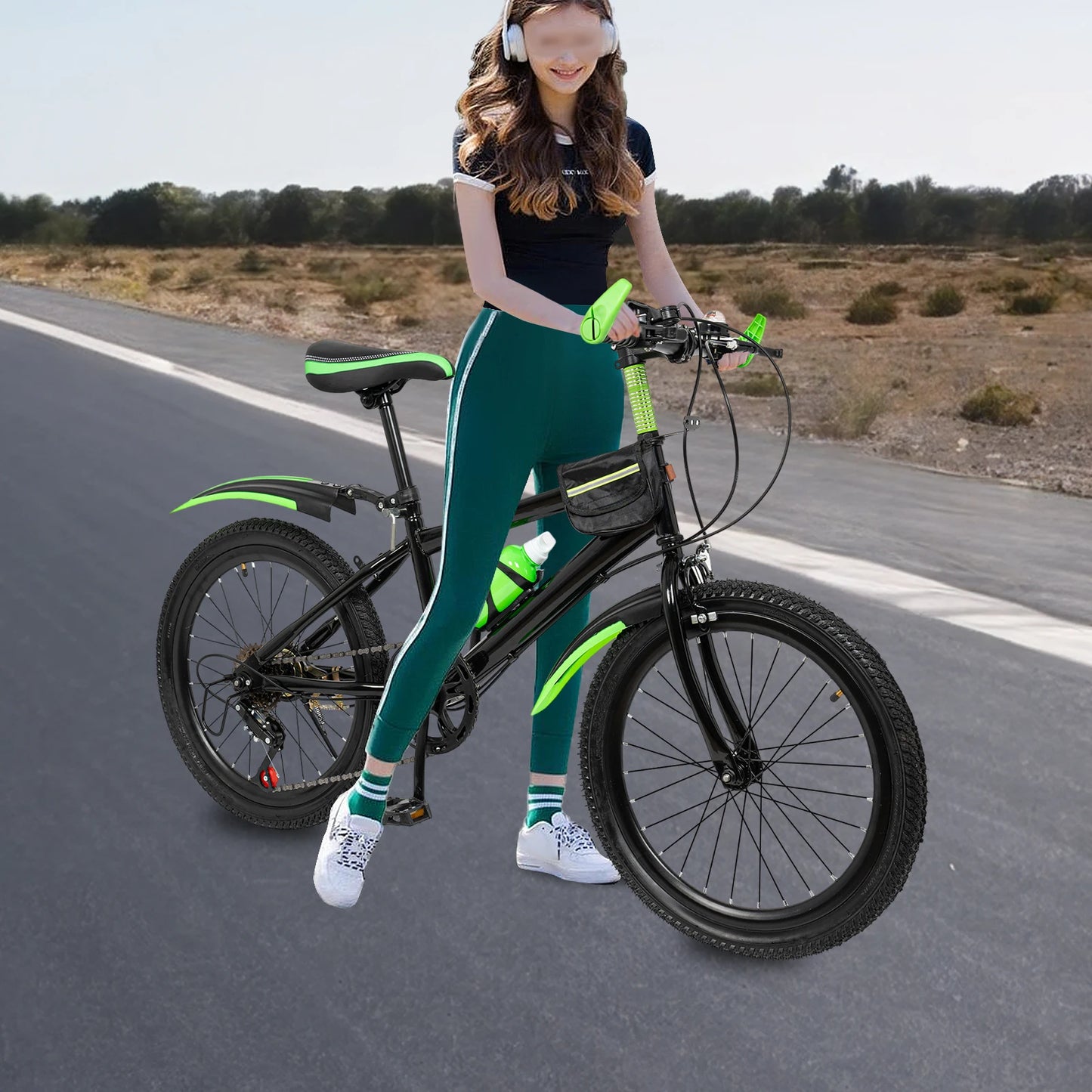 Kids Mountain Bike 7 Speed Dual Brakes With Water Bottle