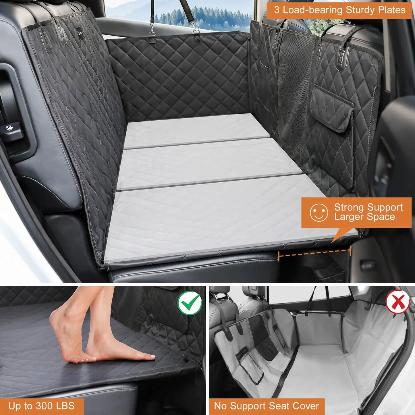 Guangdong Craft Of Weaving Quilted Dog Car Seat Cover With Hard Base Waterproof