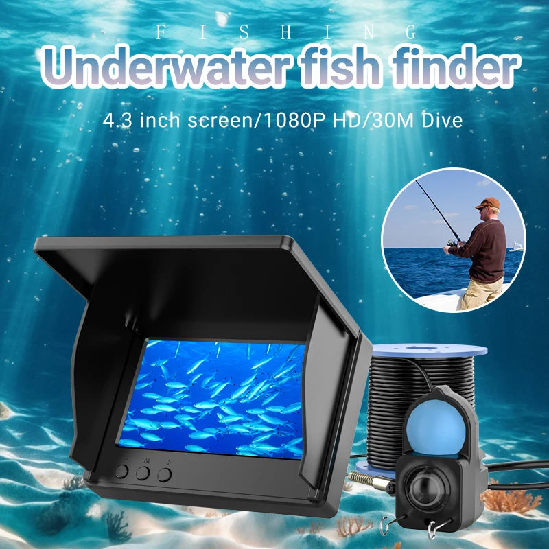 IP68 Waterproof Underwater Fishing Camera With Monitor And Depth Finder