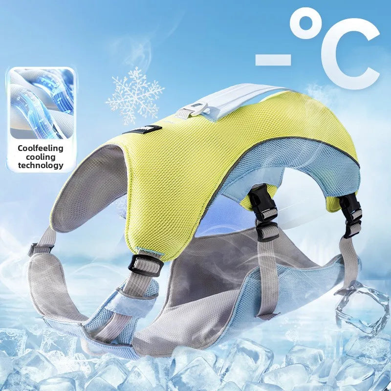 Summer Cooling Vest Style Dog Harness Breathable Leash