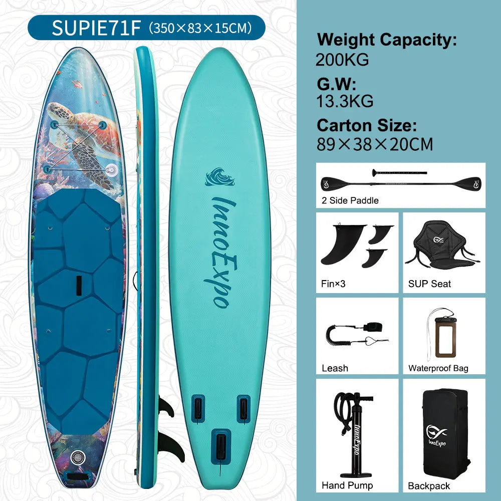 InnoExpo Inflatable Stand Up Paddle Board With Non-Slip Deck And Accessories