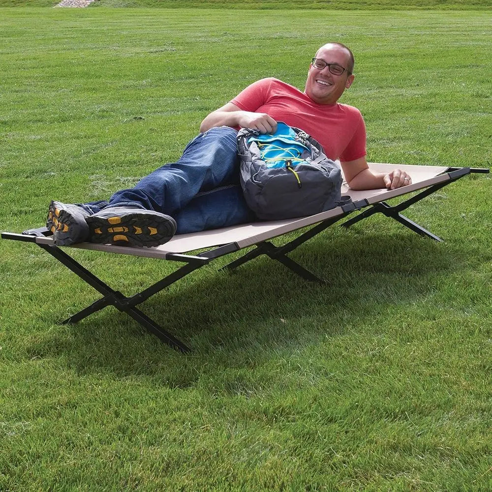 Heavy Duty Camping Cot For Adults Up To 300 Lbs With Steel Frame