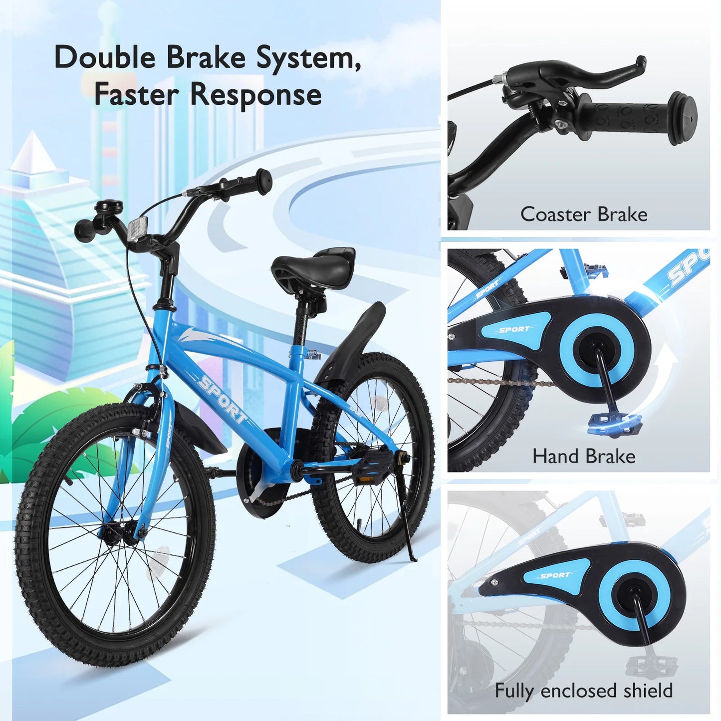 Unisex Kids Bike With Removable Training Wheels For Ages 5-10