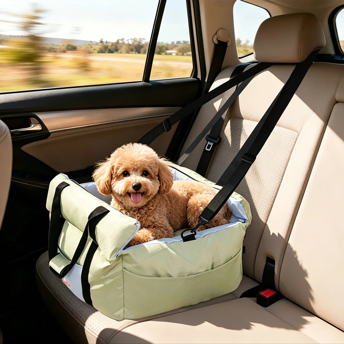 BINGOPAW Dog Car Seat For Small Dogs Washable Safety Belt