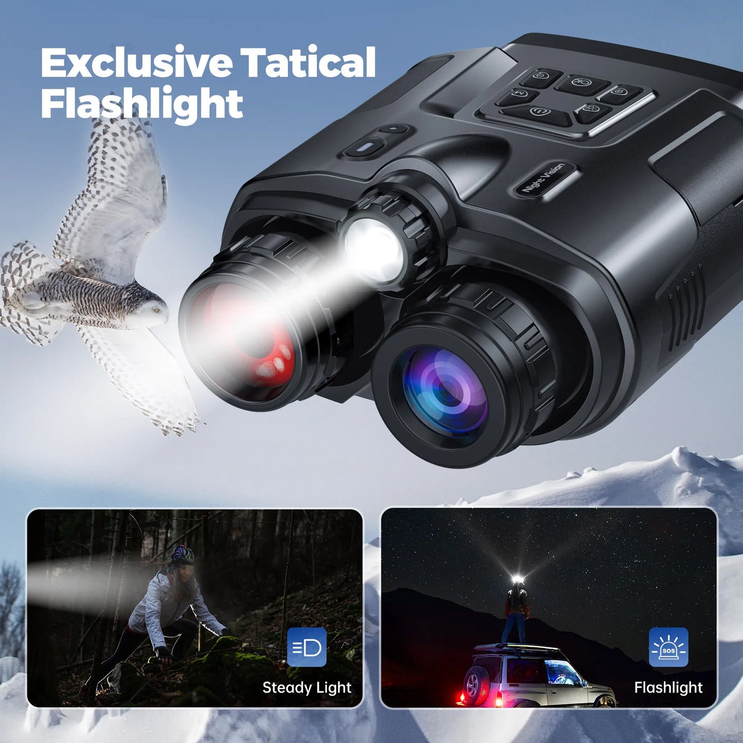 4K Night Vision Binoculars With 3-Inch Screen And 8x Zoom