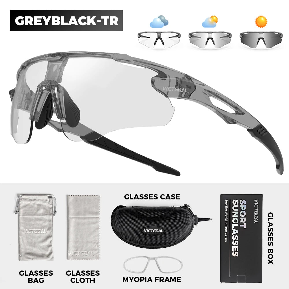 Victgoal Photochromic Cycling Sunglasses UV400 Protection For Athletes