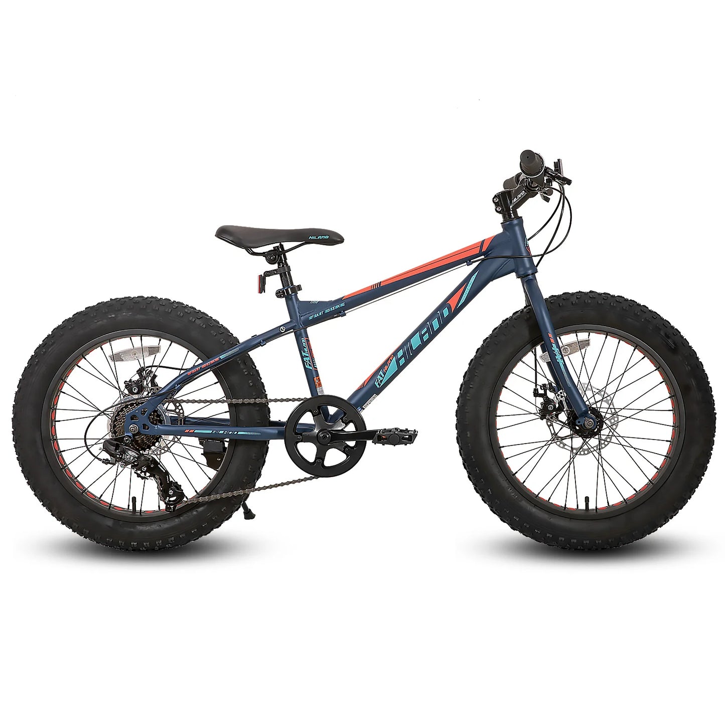 Hiland Kids Fat Tire Mountain Bike With Shimano 7 Speed Dual Disc Brakes
