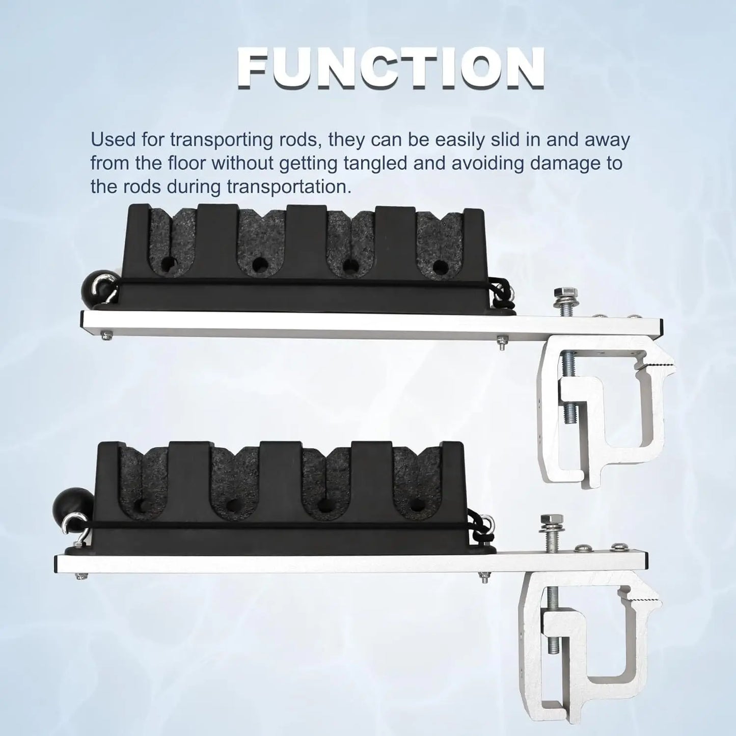Aluminum Clamp-On Fishing Rod Holder for Truck Bed or Boat