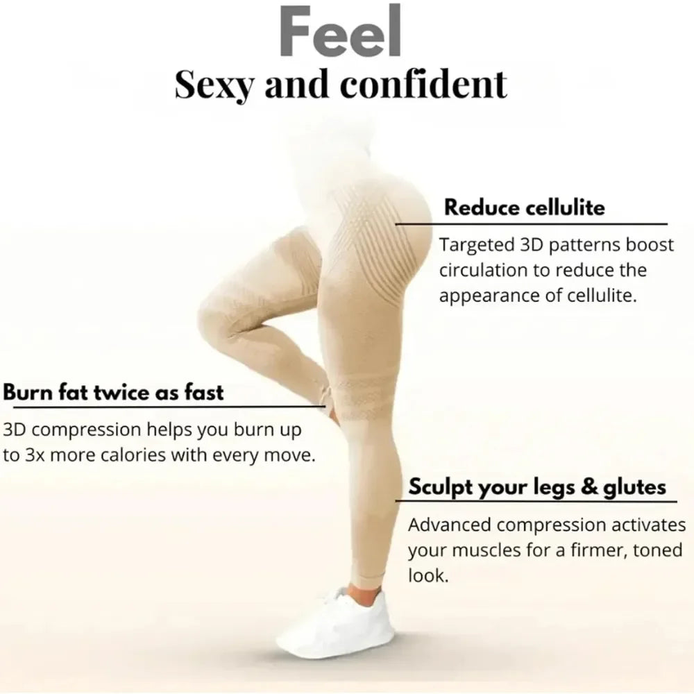 Slimove Cellulite 3D Leggings for High Waist Butt Lift Workout