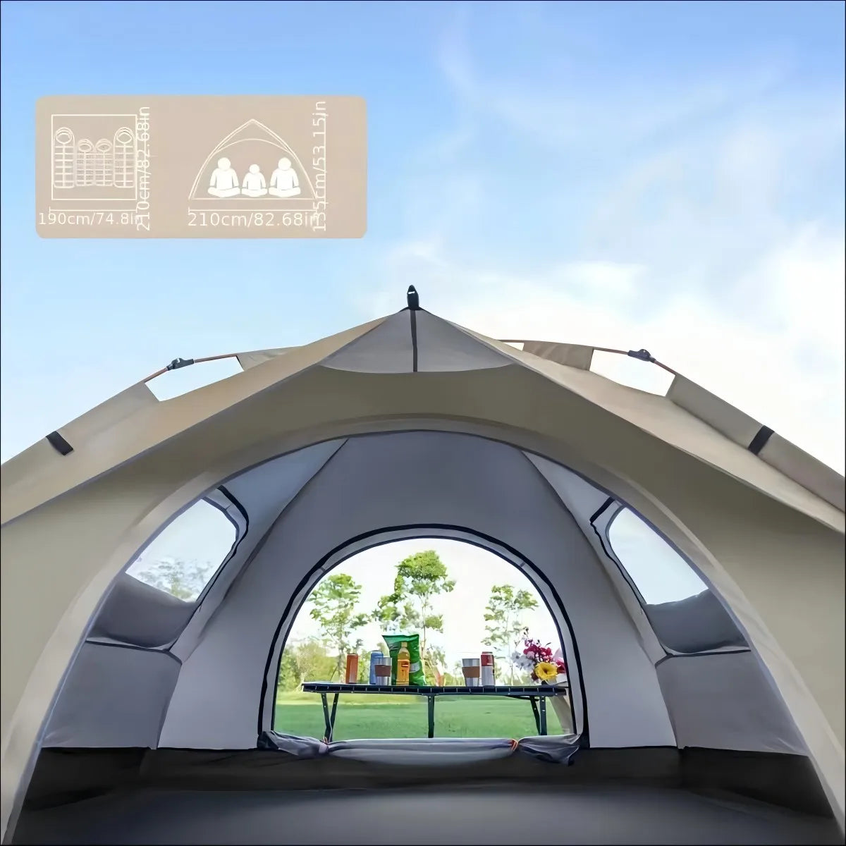 Pakicetus Quick Auto Sunshade Shelter For Three To Four People