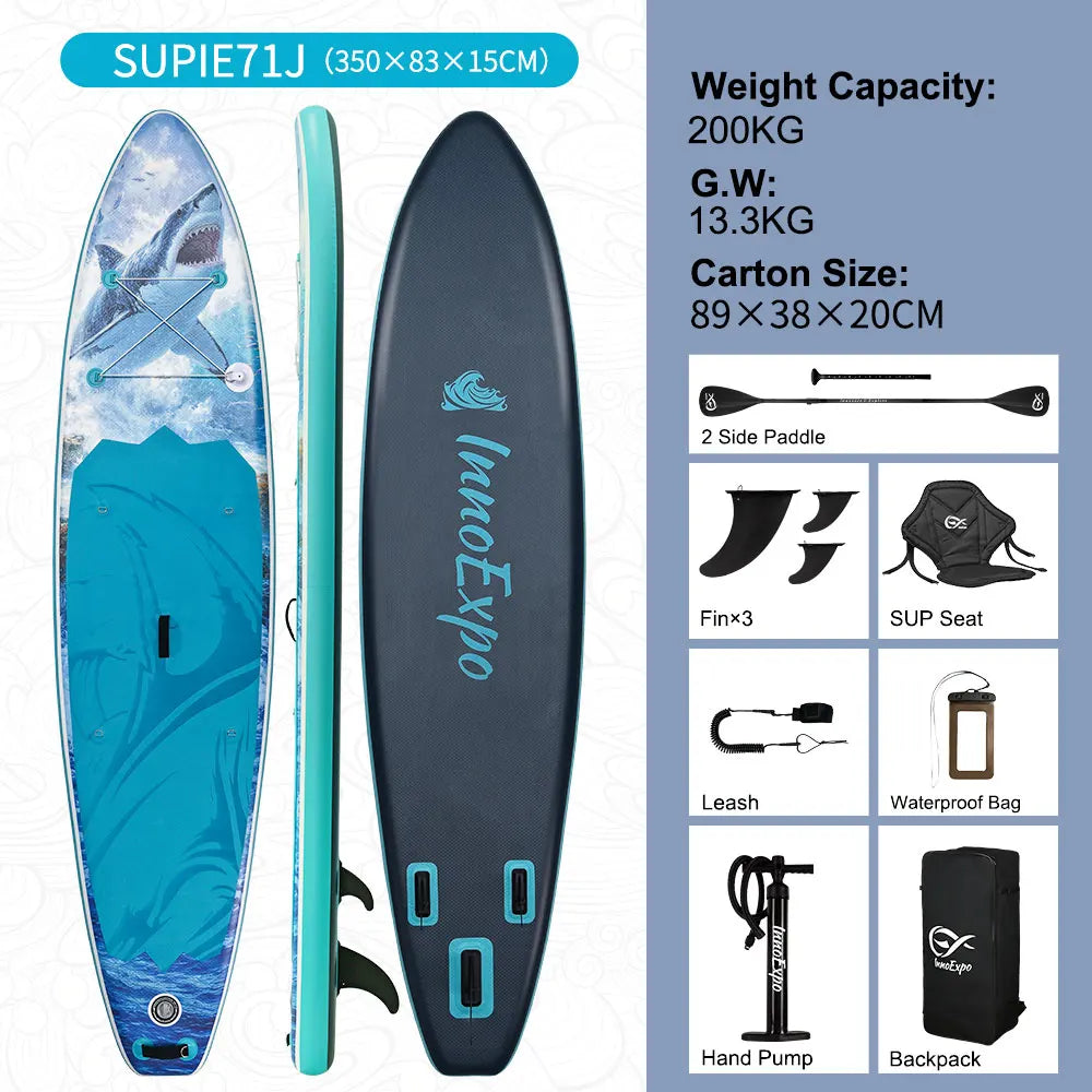 InnoExpo Inflatable Stand Up Paddle Board With Non-Slip Deck And Accessories