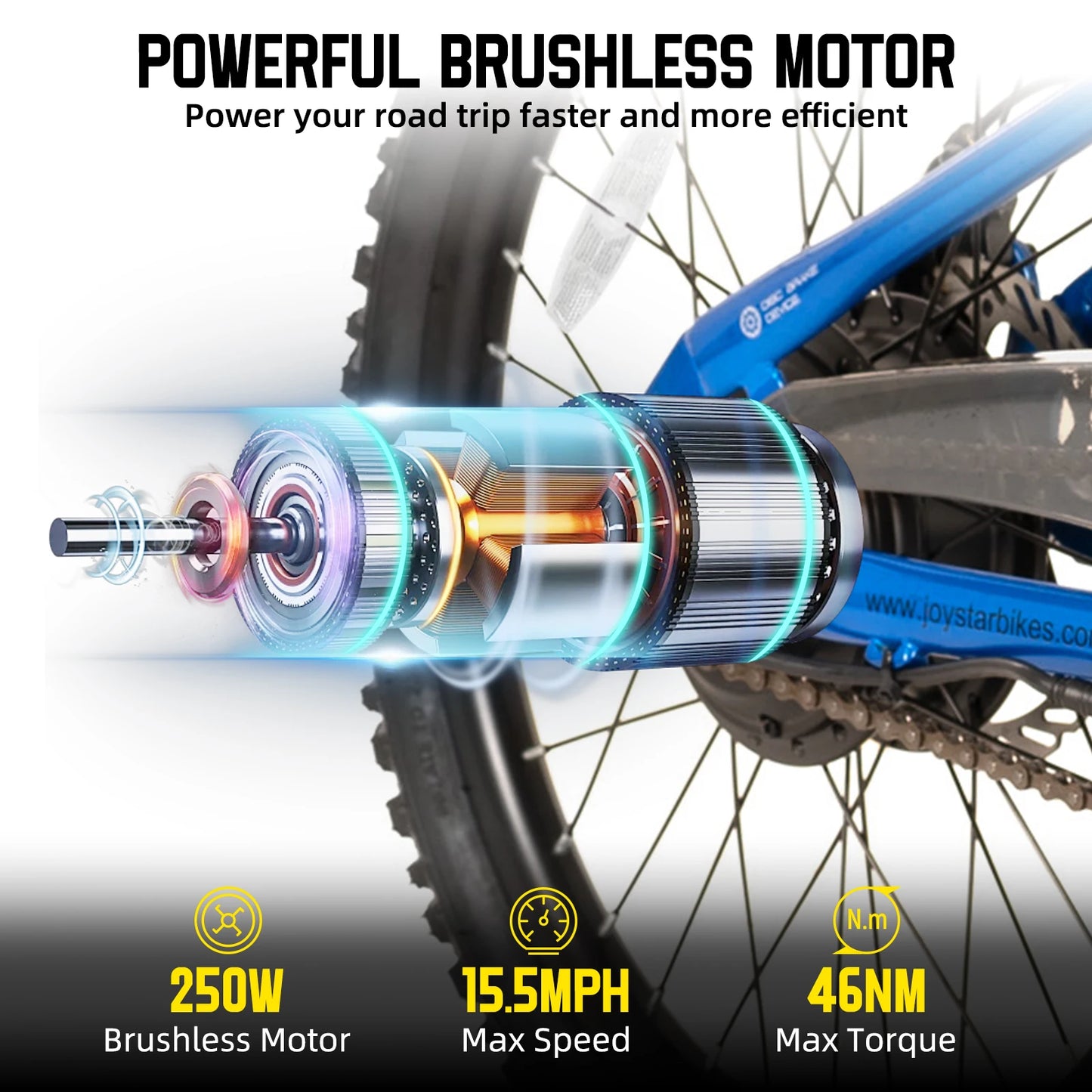 JOYSTAR Electric Bike For Kids 250W 15 MPH Mountain Bicycle