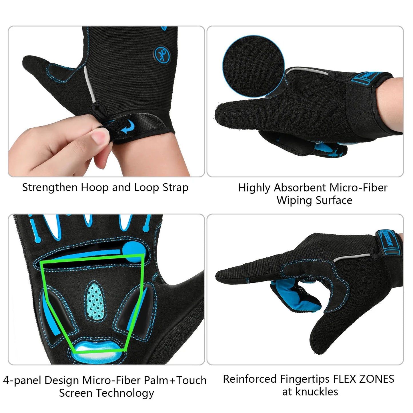 MOREOK Racing Gloves Motocross Breathable Non Slip MTB Cycling Touch Screen