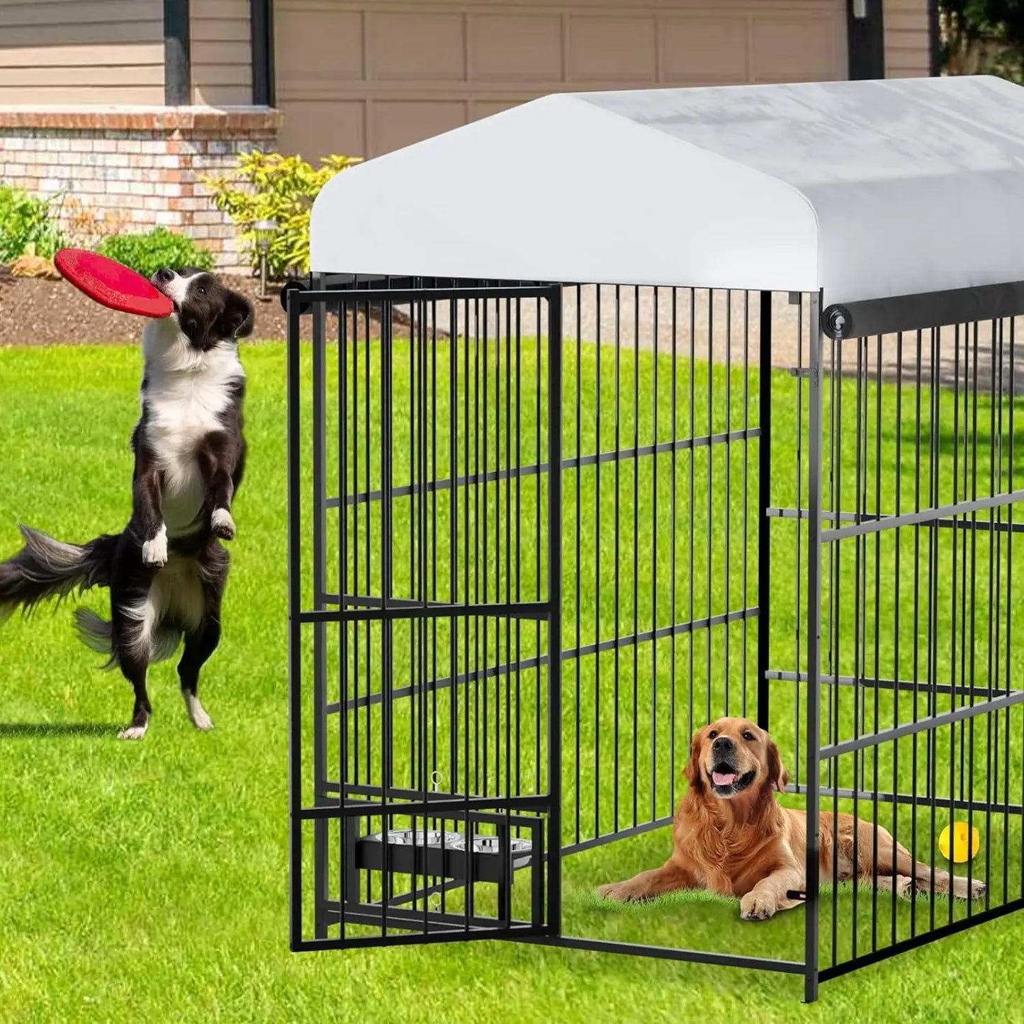 TWISTER.CK Outdoor Dog Kennel With Roof Double Lock UV Resistant