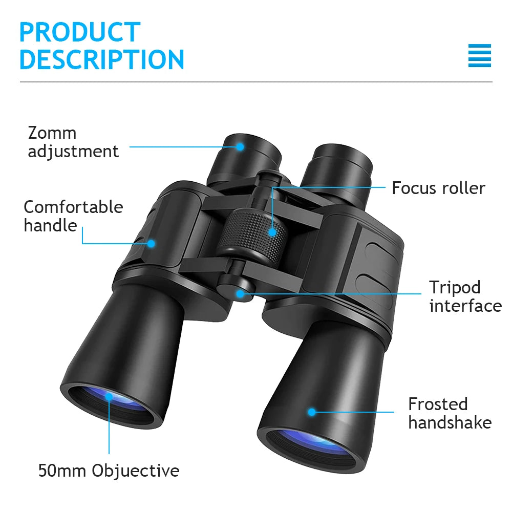 Zoom Binoculars Pro HD BAK4 Prism Day Night Vision Waterproof