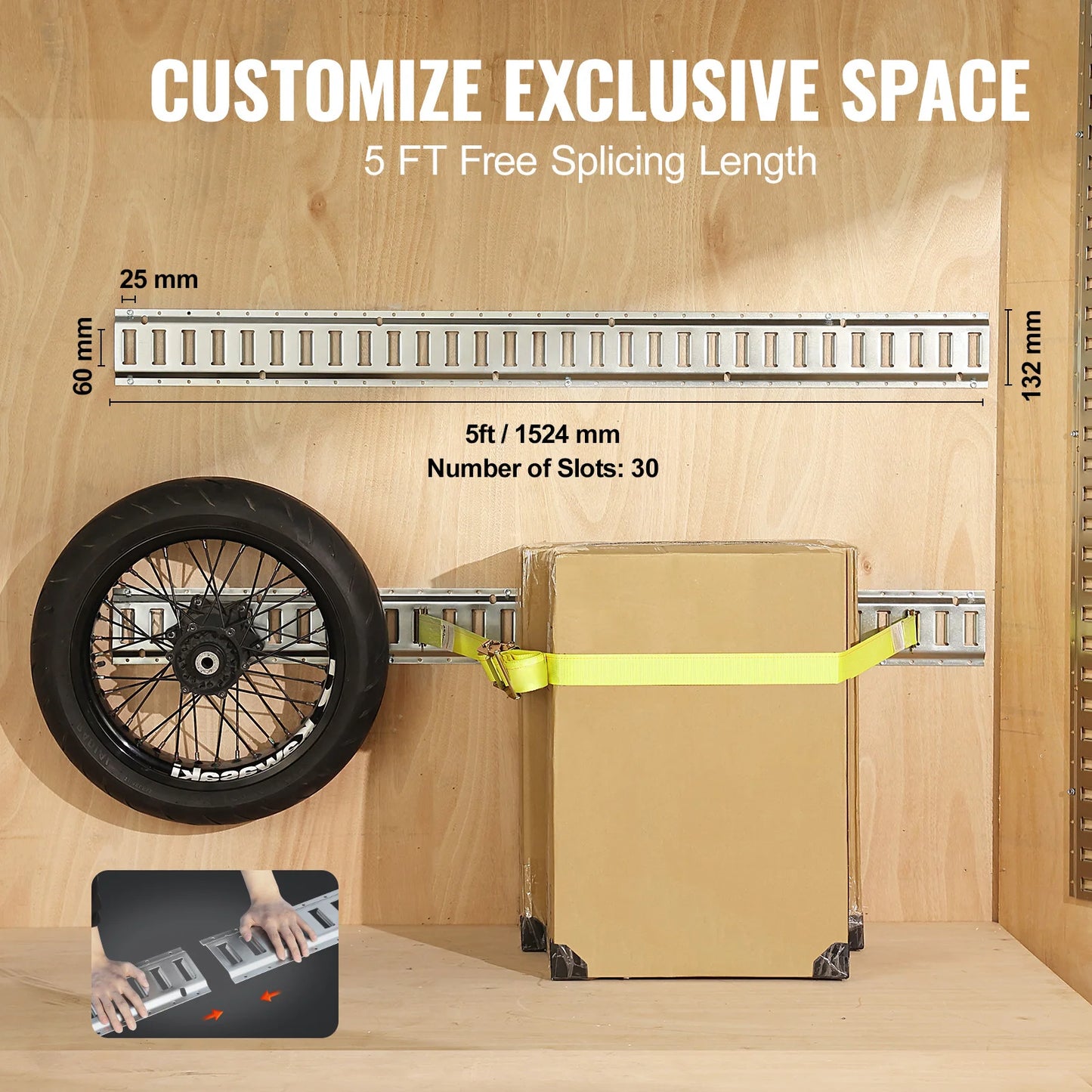 SucceBuy E Track Tie Down Rail Kit With Eight Rails