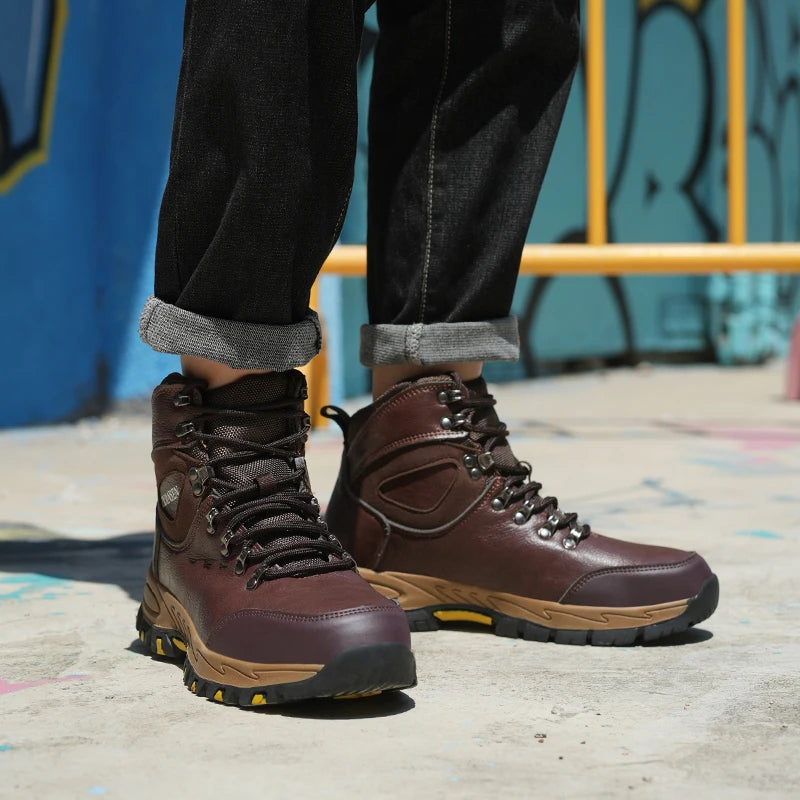 VEIGAR Waterproof Leather Safety Boots For Men Industrial Work