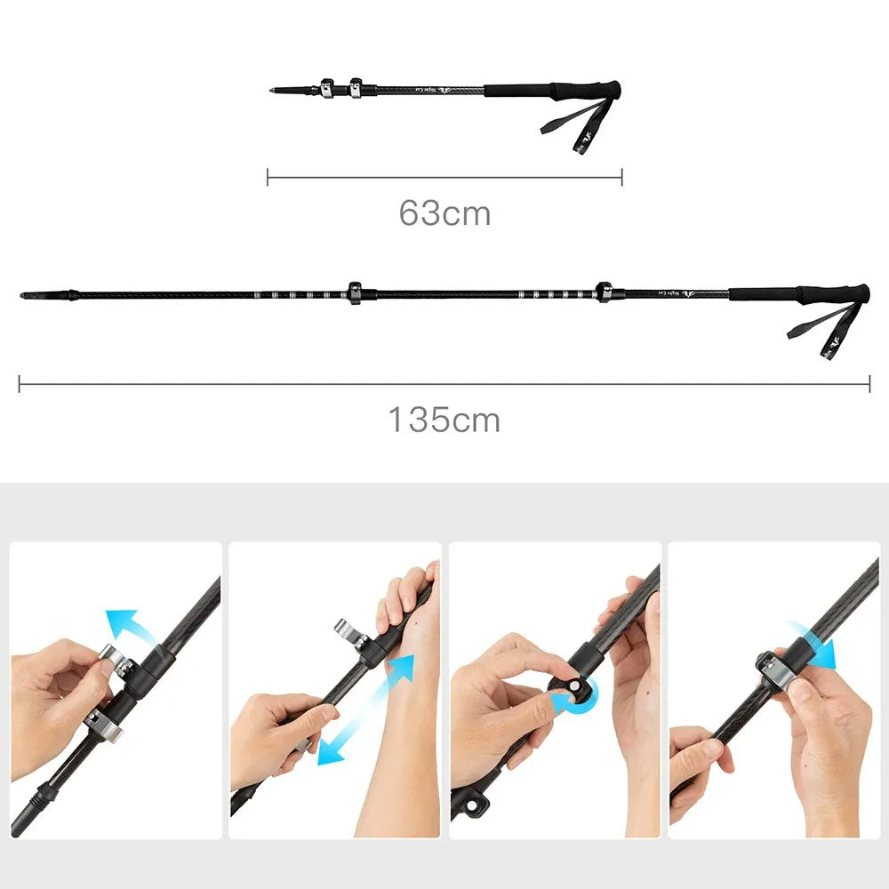 Night Cat Collapsible Lightweight Aluminum Trekking Pole