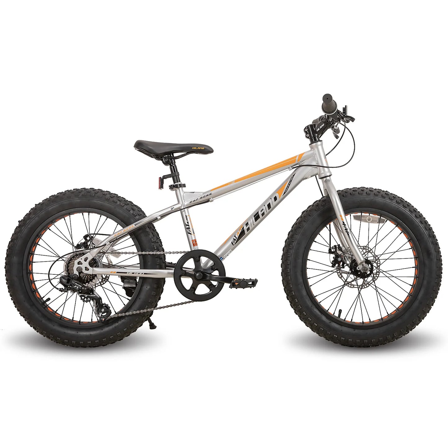 Hiland Kids Fat Tire Mountain Bike With Shimano 7 Speed Dual Disc Brakes