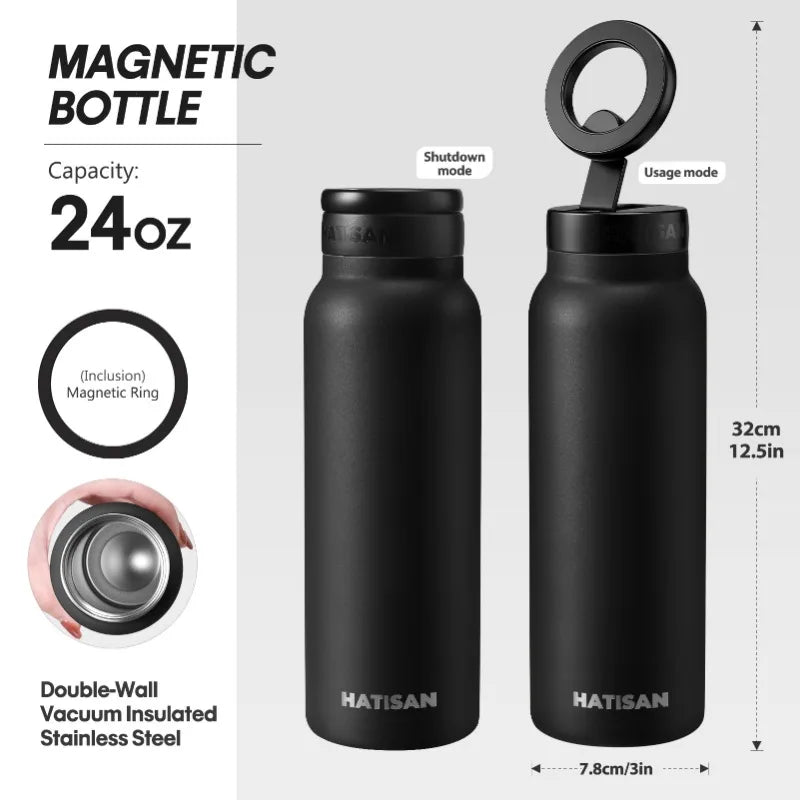 Insulated Stainless Steel Water Bottle With Magnetic Phone Holder