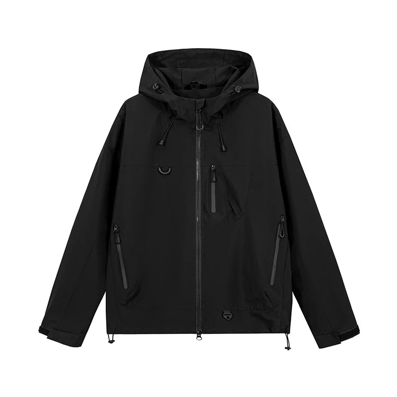 Unisex Waterproof Hooded Hiking Windbreaker Jacket for Outdoor Activities