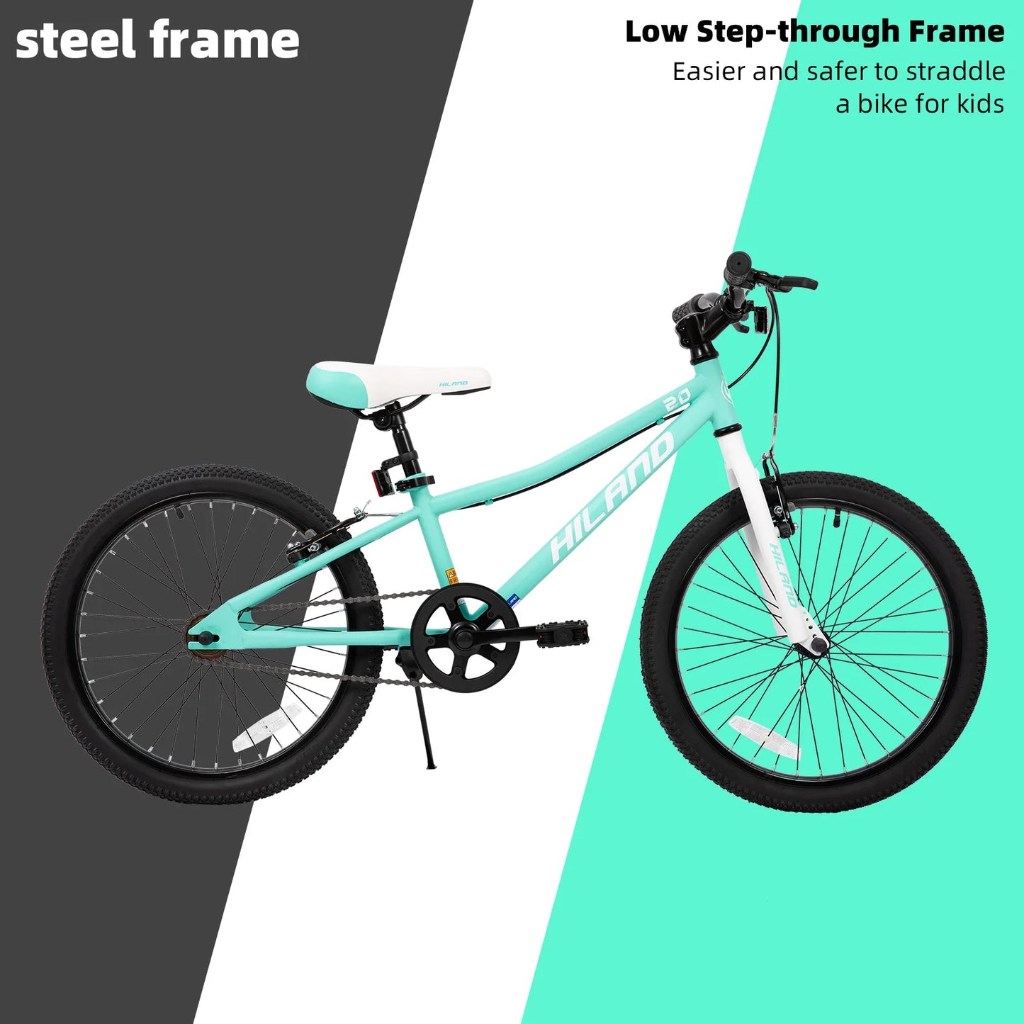 Hiland Kids Mountain Bike Dual Handbrakes Kickstand