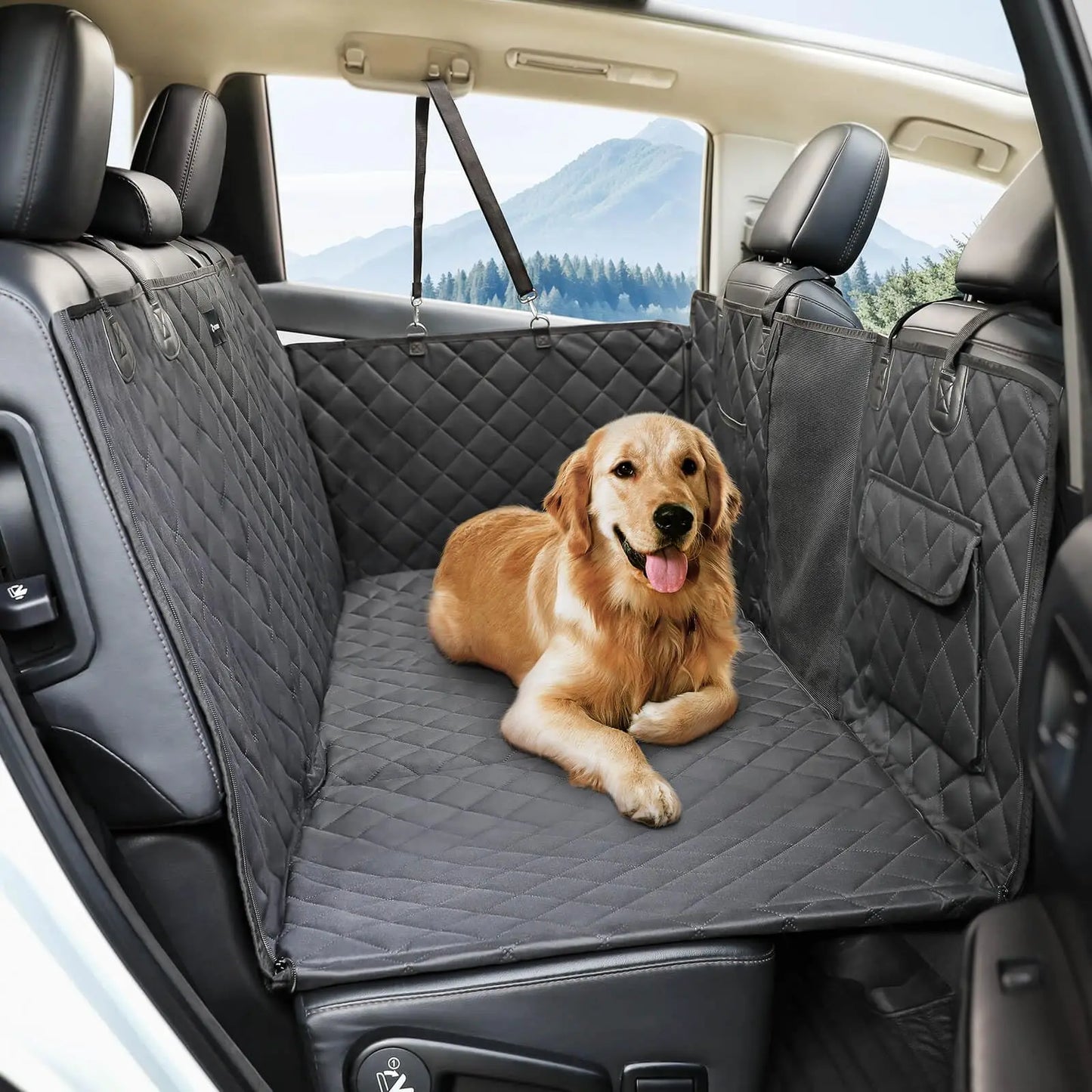 Guangdong Craft Of Weaving Quilted Dog Car Seat Cover With Hard Base Waterproof