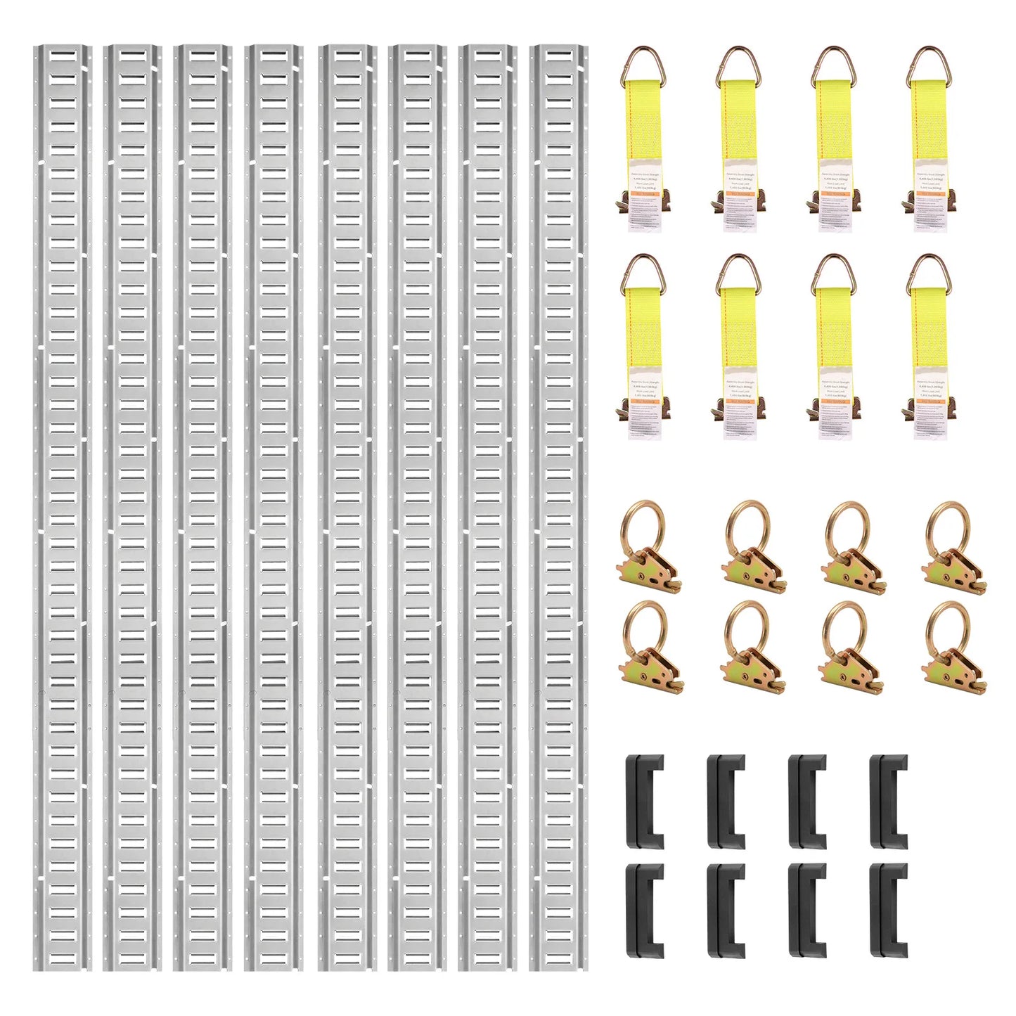 SucceBuy E Track Tie Down Rail Kit With Eight Rails