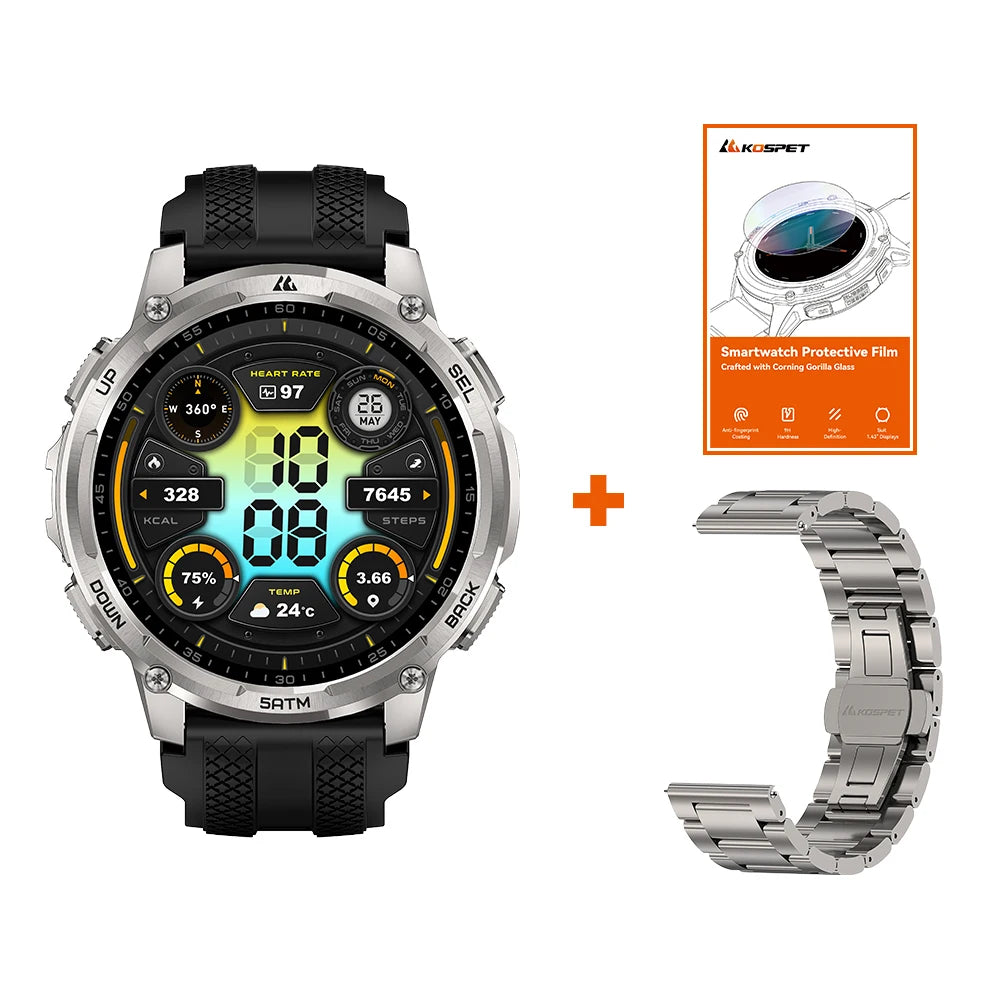 KOSPET Tank T4C Rugged Smartwatch With GPS And Health Tracking