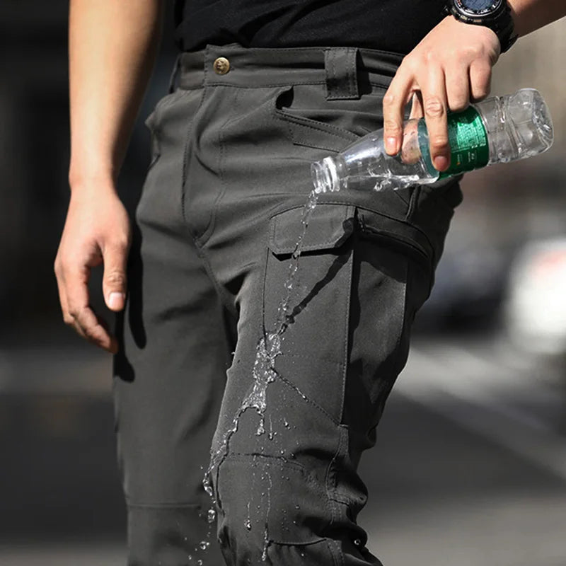 Hirigin Men Cargo Pants Multi Pocket Waterproof Trousers