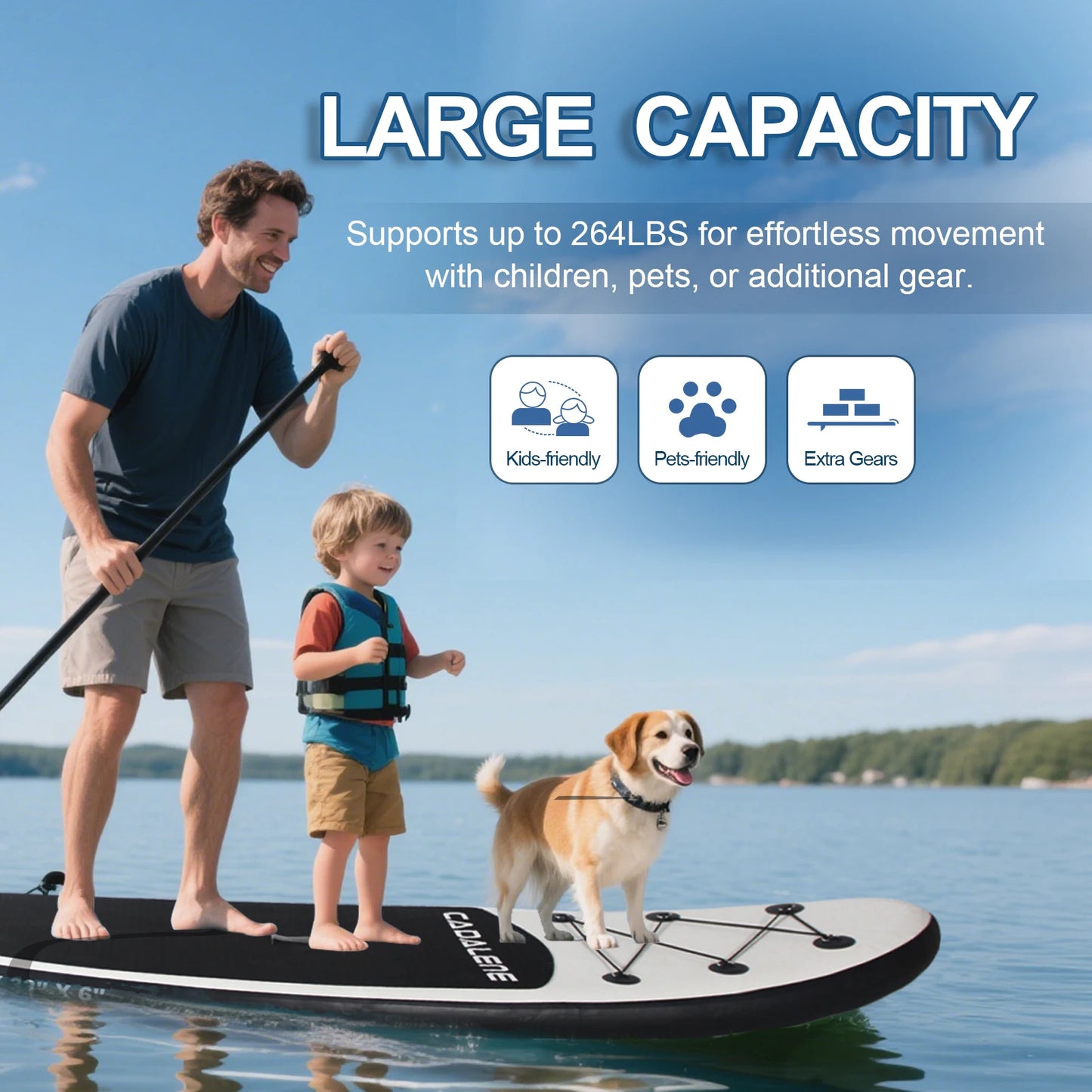CADALENE Inflatable Stand Up Paddle Board With Accessories And Pump