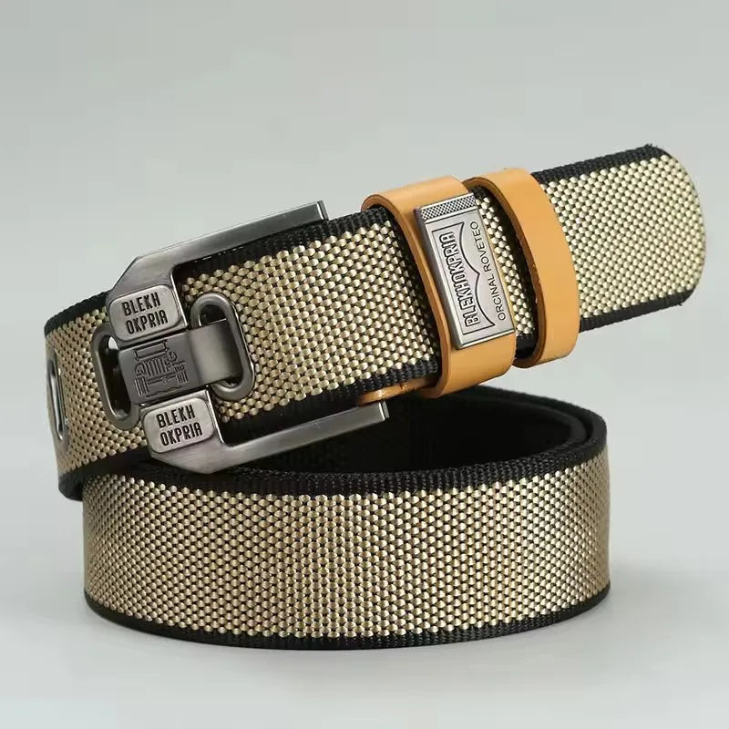 Casual Canvas Belt With Pin Buckle Mens Webbing Belt