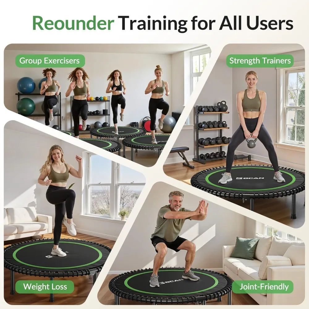 BCAN 450LBS To 550LBS Foldable Mini Trampoline For Fitness