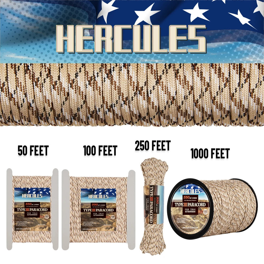 Paracord 550 7Strand Parachute Cord Outdoor Survival Rope For Camping