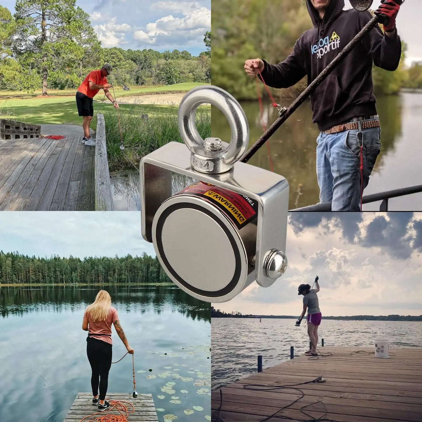 Amazing-Mag N52 Neodymium Fishing Magnet Set Rotatable 200Kg