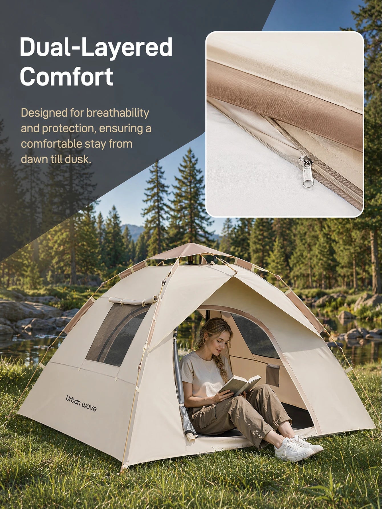 Automatic Pop Up Camping Tent Windproof Waterproof