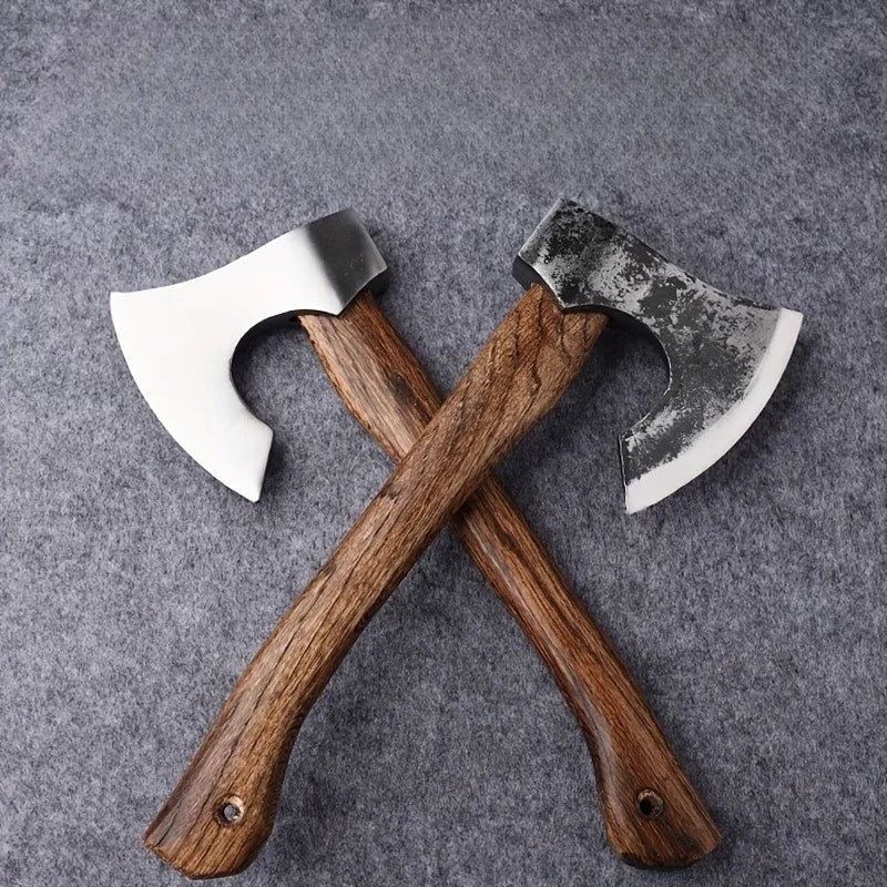 NONEDIY Hand Forged Viking Tomahawk Axe High Manganese Steel Outdoor