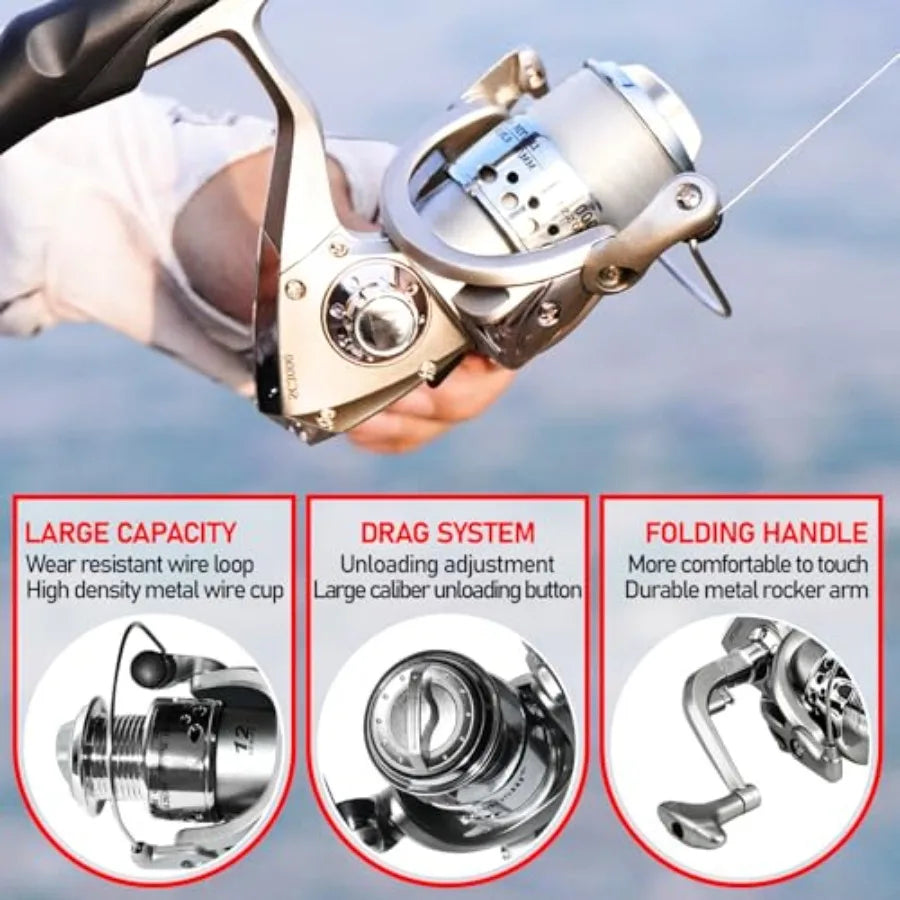 Telescopic Fishing Rod Combo With Spinning Reel Lures And Lines