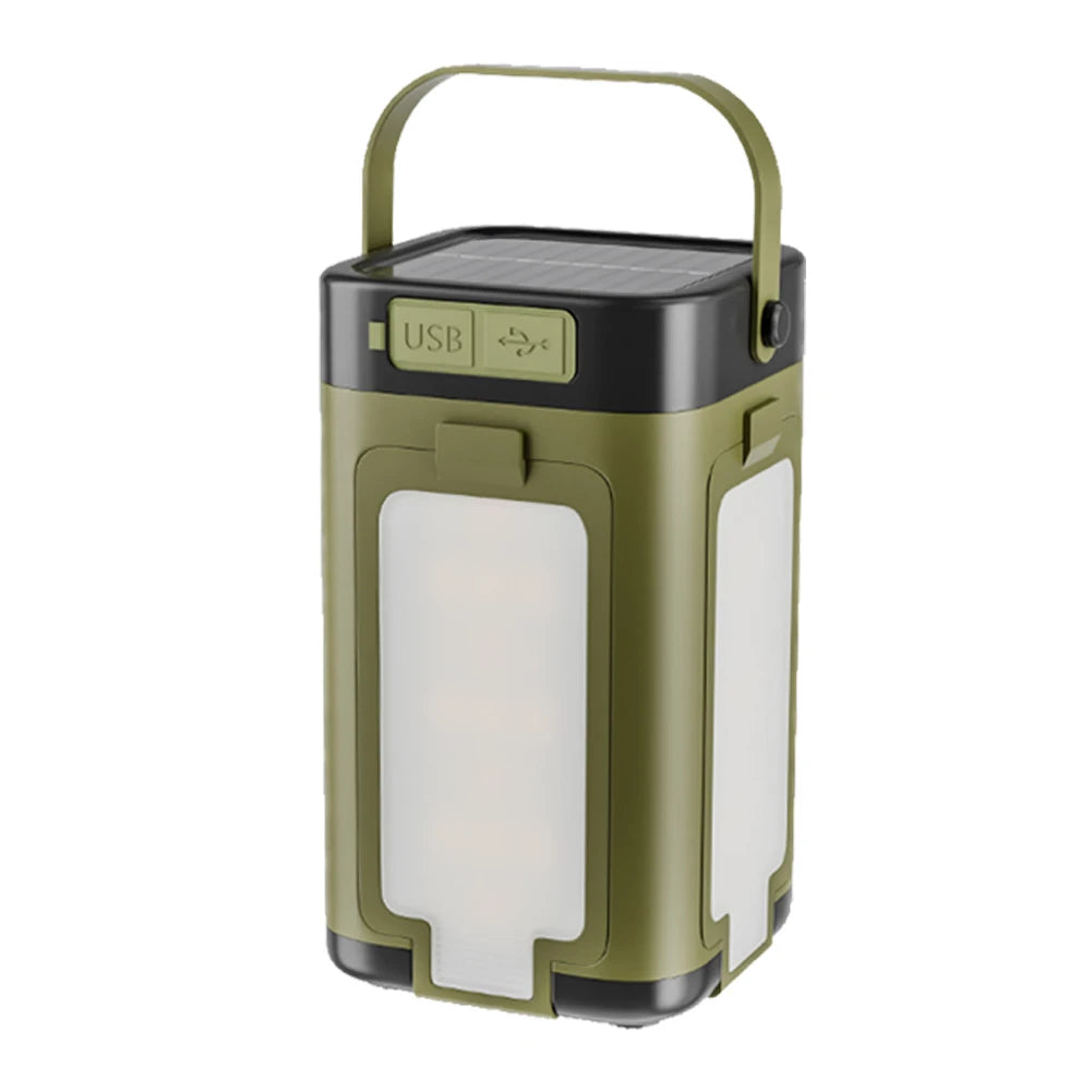 Foldable Camping Lantern With Power Bank Solar Rechargeable