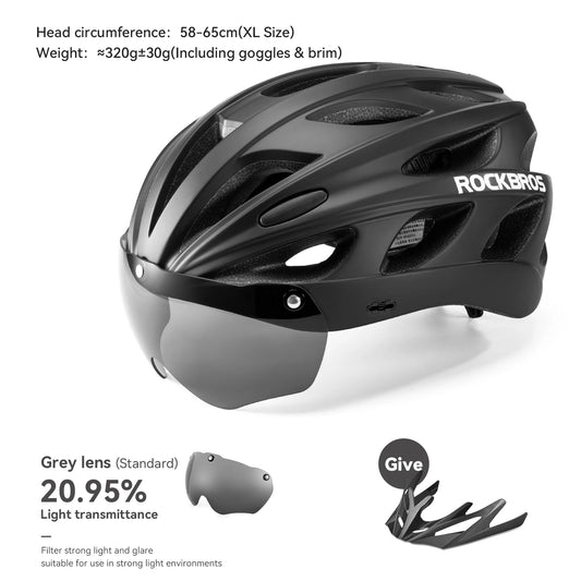 ROCKBROS Cycling Helmet Lightweight Integrated Helmet With Goggles