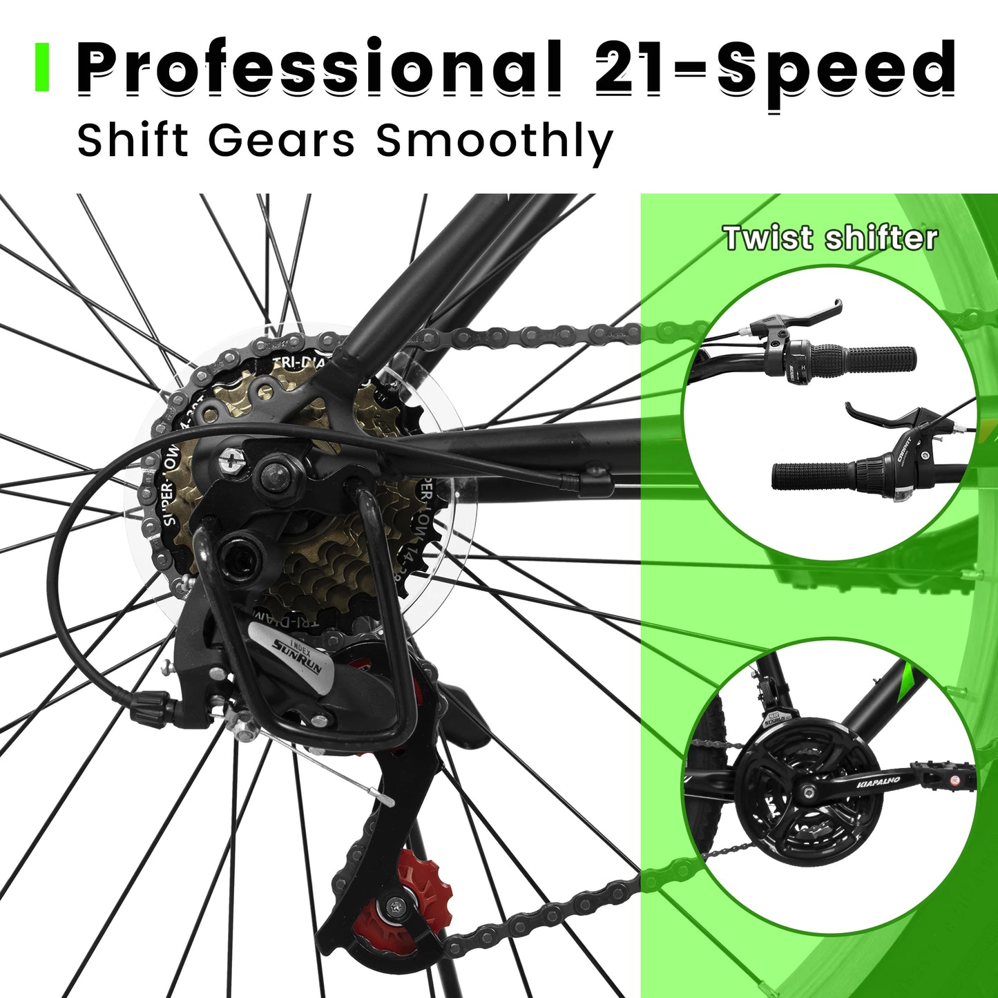 Mountain Bike For Unisex Riders 21 Speeds Dual V Brake