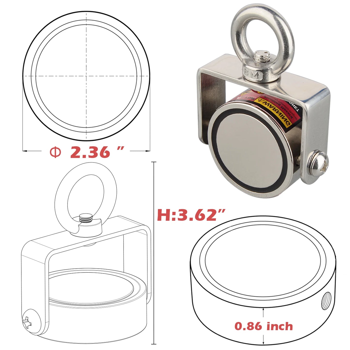 Na Neodymium Magnetic Deep Pot Magnet For Salvage Treasure