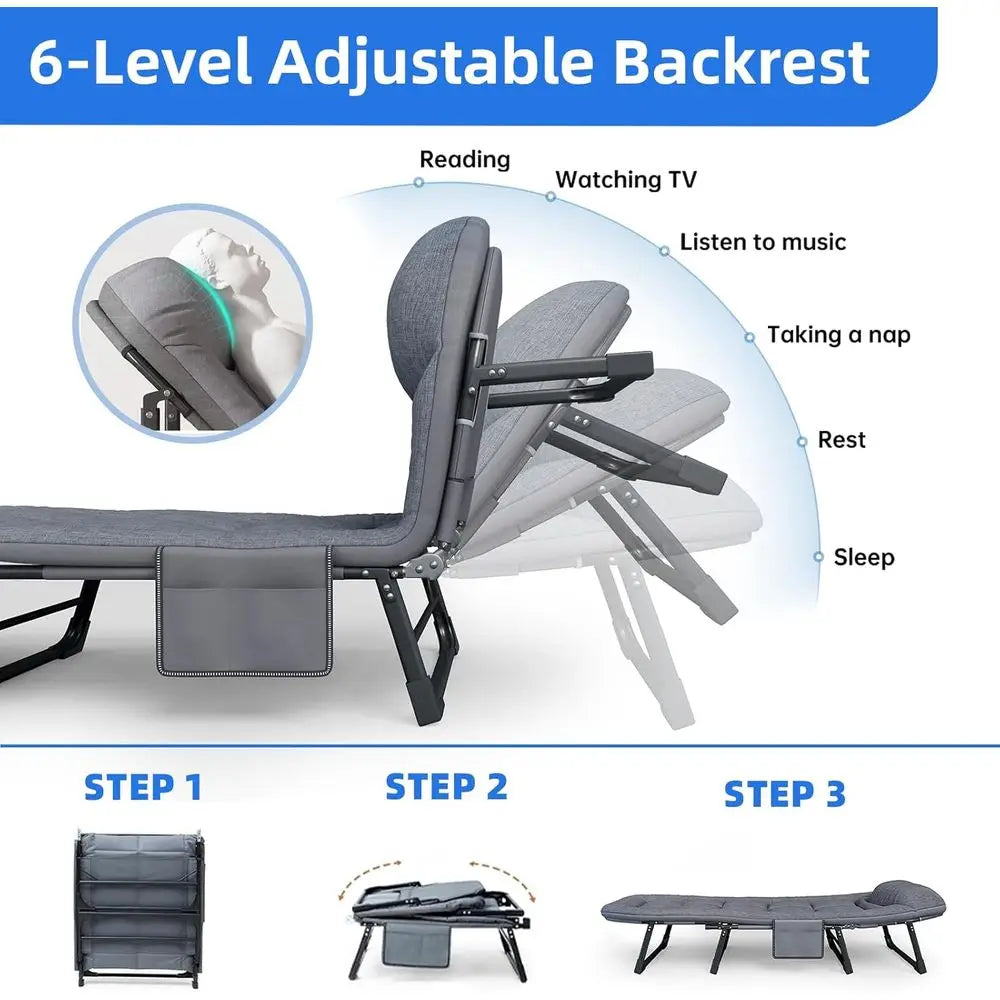 Heavy Duty Portable Camping Cot With Mattress All Weather